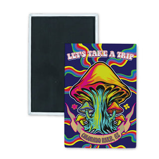 Colorado River  AZ   Mushroom Groovy Rectangle Badge Magnet