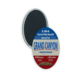 Grand Canyon  Arizona   Blue  White & Red Stripe Oval Oval Badge Magnet