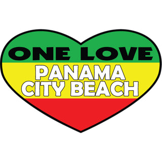 OK4 Panama City Beach One Love Heart (28709) Sticker