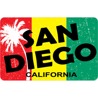San Diego  CA   Palm Tree Rasta Flag Sticker