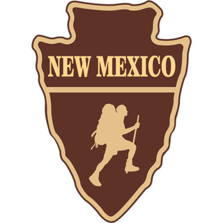 New Mexico   Hiker Silhouette Arrowhead Sticker