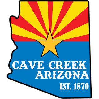 Cave Creek  Arizona est. 1870   State Flag Map Home Sticker