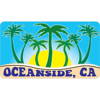 OK4 Oceanside  CA 7 Palms and Sun (00085) Sticker