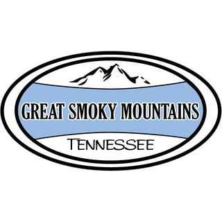 Great Smoky Mountains   Blue Banner Mountain Oval Sticker