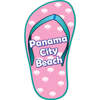 OK4 Panama City Beach Pink Flip Flop with Shells (28691) Sticker