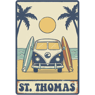 ST THOMAS BEACH VAN Sticker