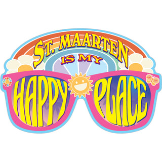 St. Maarten   My Happy Place Glasses Sticker