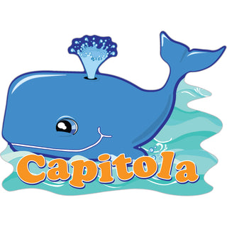 Capitola   Cartoon Whale Sticker