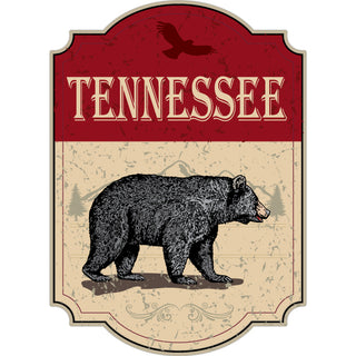Tennessee   Red Sign with Black Bear Sticker