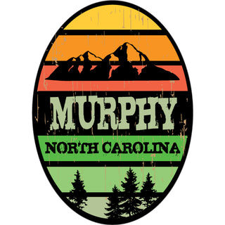 MURPHY NC Mountain Vert Oval w Stripes Sticker