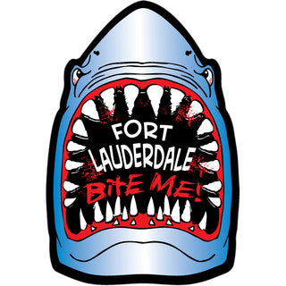 OK4 Ft Lauderdale  Fl Bite Me Shark   Business Card Sized Sticker Sticker