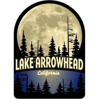 Lake Arrowhead  California   Full Moon Behind Trees Sticker