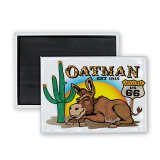 Oatman Sleeping Donkey Rectangle Badge Magnet