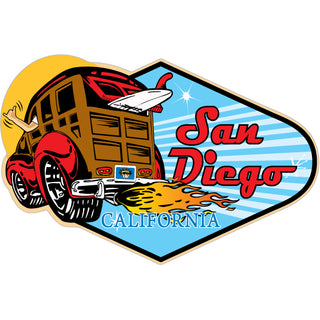 San Diego  CA   Rounded Diamond Woody Sticker
