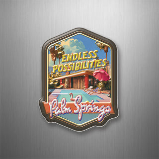 Palm Springs   Endless Possibilities Retro Pool 3D Magnet