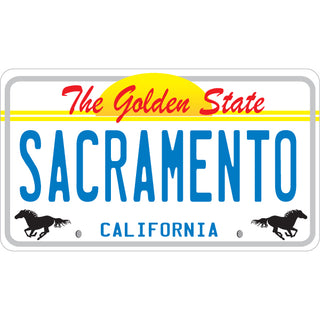 Sacramento  California   California License Plate w Horses Sticker