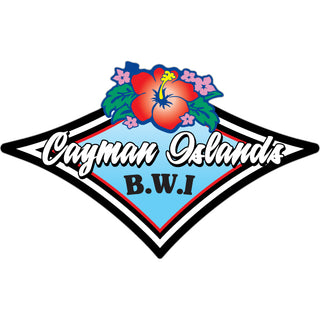Cayman Islands B.W.I Diamond Hibiscus Sticker