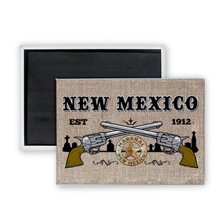 New Mexico Pistols Gravestones Western Theme (01146) Rectangle Badge Magnet