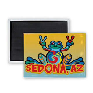 Sedona AZ Peace Frog Rectangle Badge Magnet