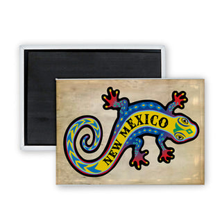 New Mexico   Colorful Gecko Rectangle Badge Magnet