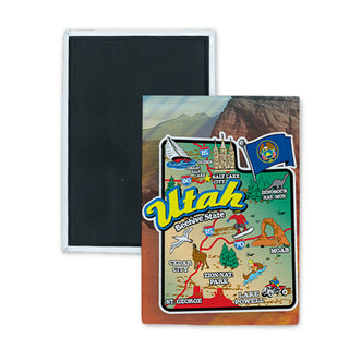 Utah Map Rectangle Badge Magnet