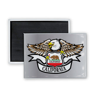 California Eagle with Calif Shield Rectangle Badge Magnet