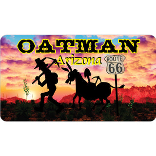 Oatman  Arizona   Miner & Donkey Silhouette Cloudy Sunset Sticker