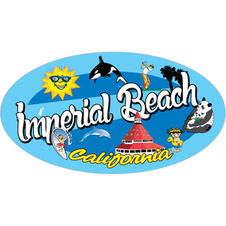 Imperial Beach California   City Attractions Oval Sticker