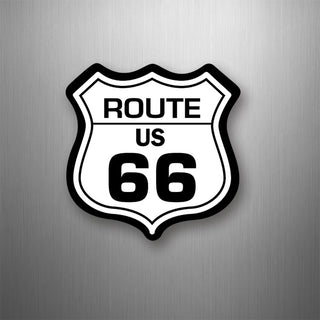 Black & White Route 66 Shield Vertical Flexible Magnet