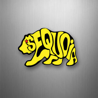Sequoia  CA   Yellow Letter Bear Flexible Magnet