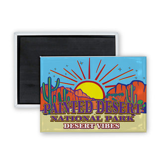 Painted Desert National Park   Desert Vibes Rectangle Badge Magnet