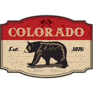 Colorado Red Sign with Bear Est 1876 Sticker