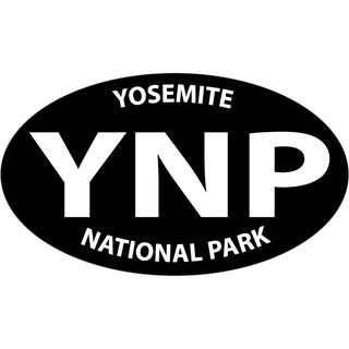 Yosemite National Park   Black Euro Oval Sticker