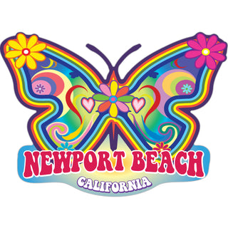Newport Beach  CA Hippie Butterfly Sticker