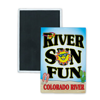 Colorado River River Sun Fun Rectangle Badge Magnet