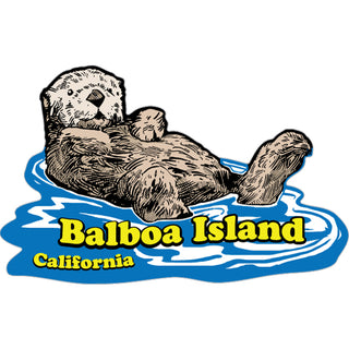 Balboa Island Otter Floating on Back Sticker