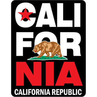 California   Black Flag Stacked Letters Sticker