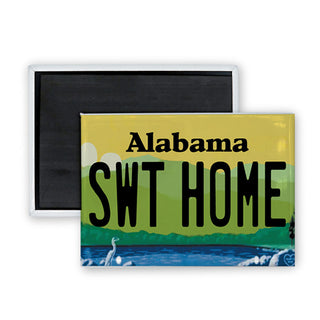 SWT HOME Alabama License Plate Rectangle Badge Magnet