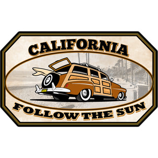 California Woody Follow The Sun Sticker