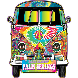 OK4 Palm Springs Road Trippin Tie Dye Bus Sticker
