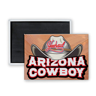Yeehaw Arizona Cowboy Hat Rectangle Badge Magnet