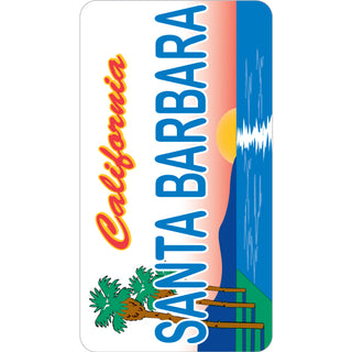 OK3 Santa Barbara License Plate Palm Trees (27200) Sticker