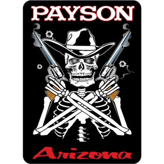 Payson Arizona Gun Fighting Skeleton Sticker