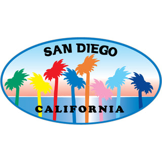 San Diego  California   8 Color Palms Water Sticker