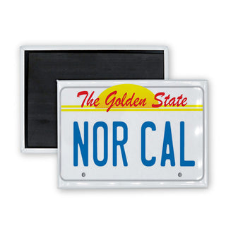 Nor Cal Licsense Plate   white  Rectangle Badge Magnet