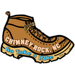 Chimney Rock NC Go Take a Hike Boot Sticker