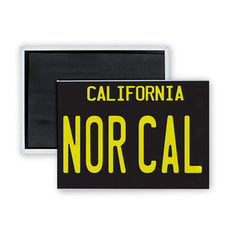 Nor Cal License Plate Black Rectangle Badge Magnet