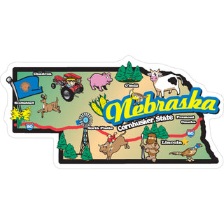 Nebraska   Nebraska State Map Sticker