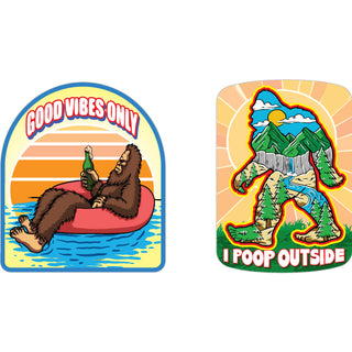 Novelty   Big Foot Good Vibes and Poop Outside Sticker