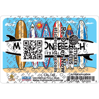 Mission Beach  California   6 Surfboards Sticker